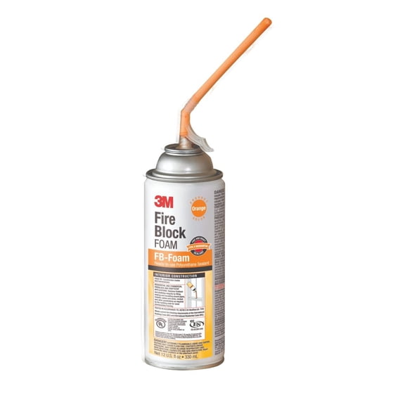 3M Fire Block Foam FB-Foam, Orange Color, Ready-To-Use, Foam-In-Place, 12 fl oz Can