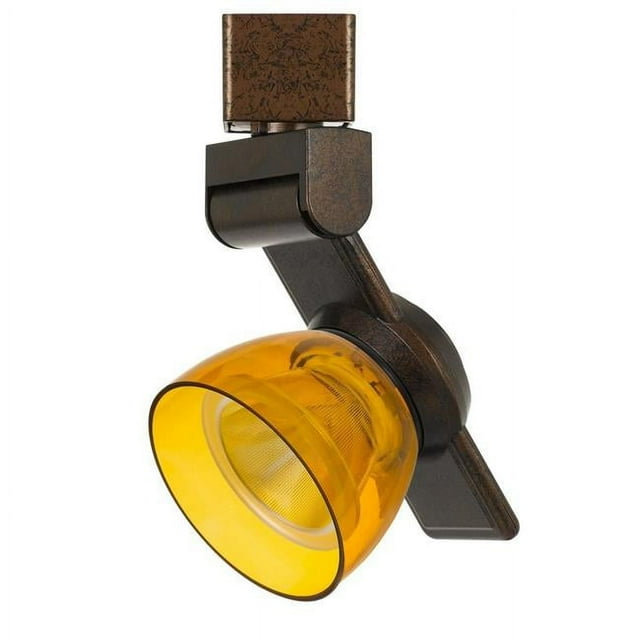 Benjara BM220793 12W Integrated LED Track Fixture with Polycarbonate Head, Bronze & Yellow