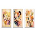 thumbnail image 2 of Designart "Watercolor Blossoming Autumn Flowers IV" Abstract Botanicals Framed Wall Art Set Of 3 - Brown Modern Frame Canvas Set For Living Room Decor, 2 of 6