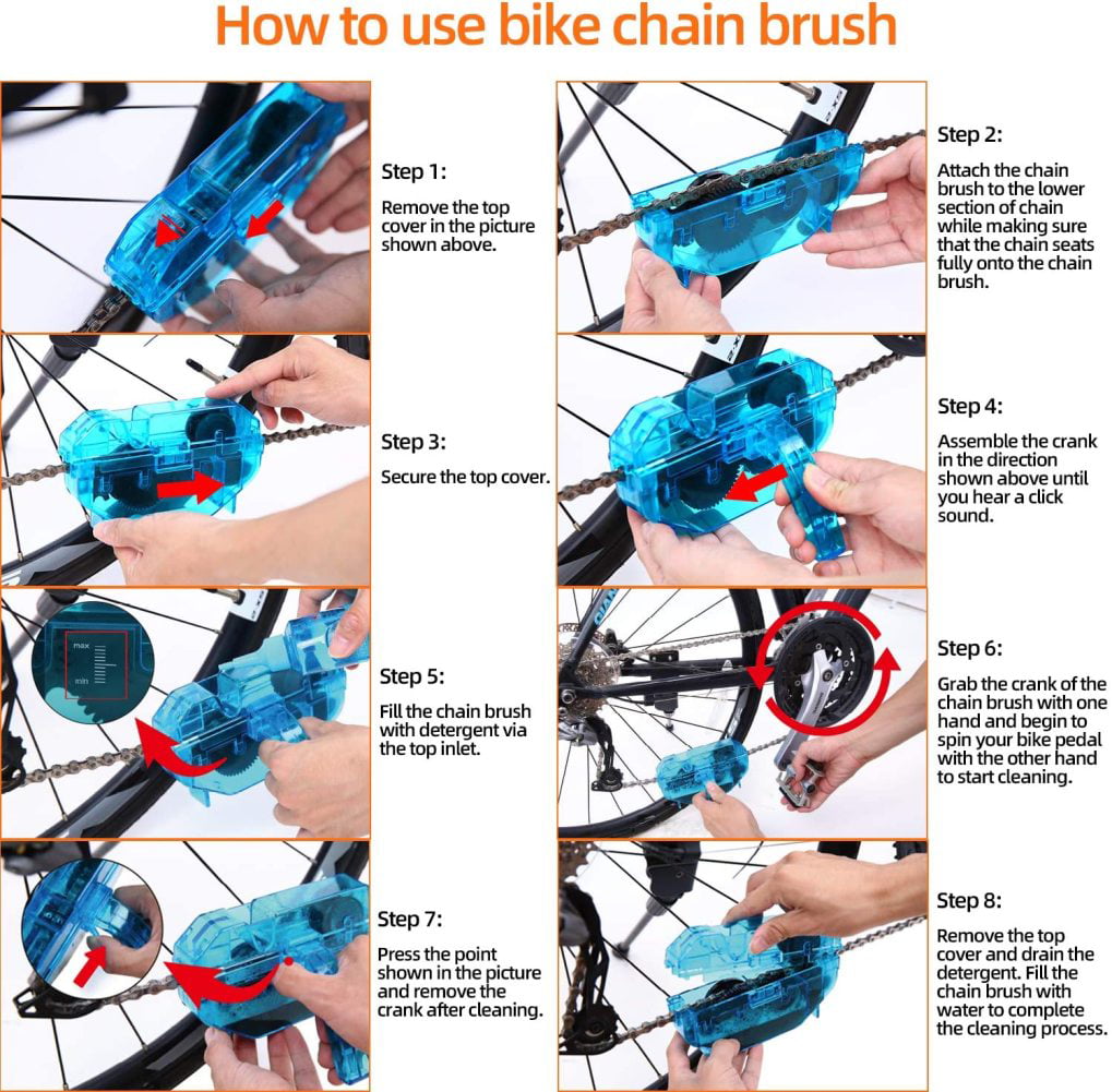Sportneer Mini Bicycle Pump and Bike Cleaning Kit Including Bicycle Chain Scrubber Bike Pump 