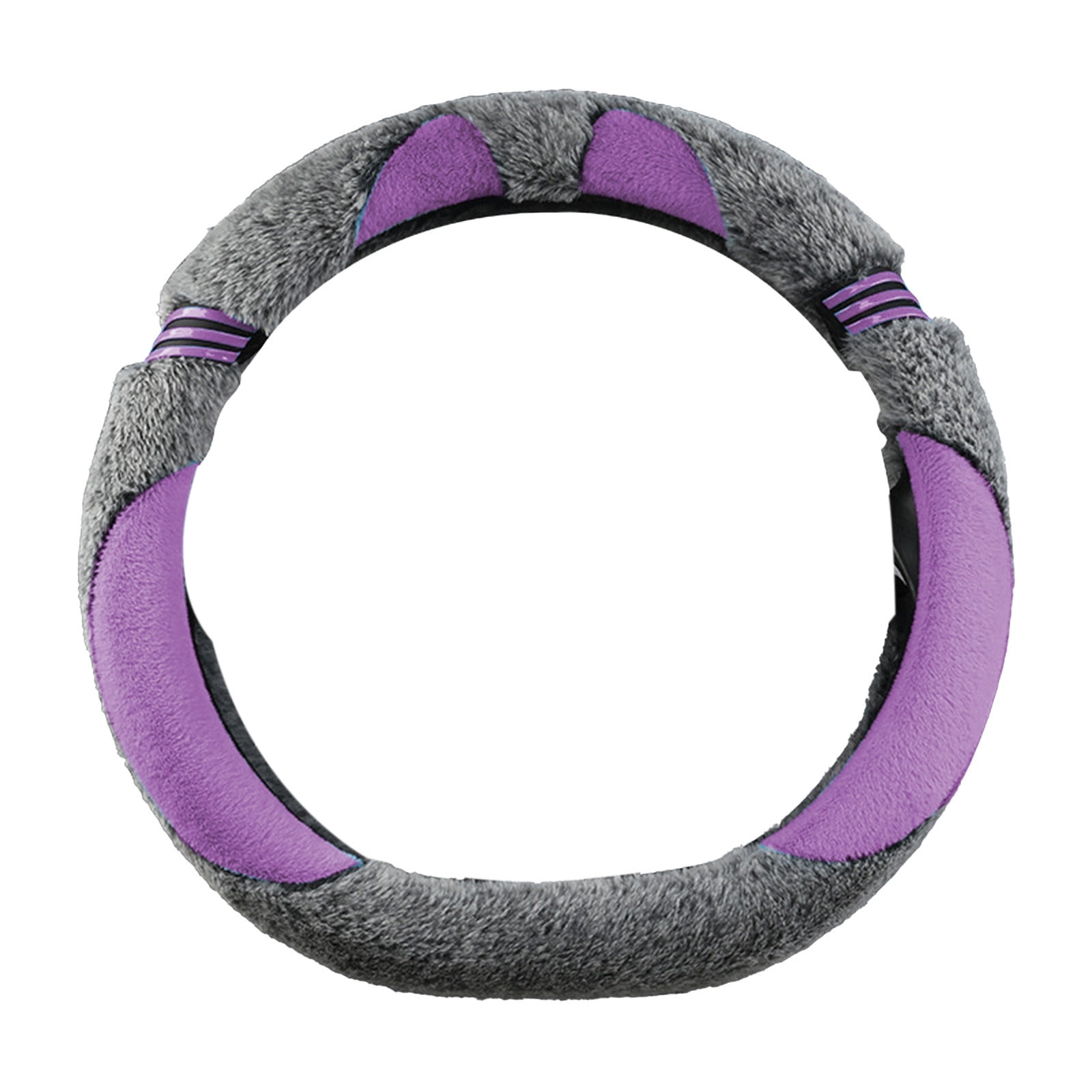 Kbndieu Car Steering Wheel Cover Women Man, Fluffy Plush for Winter Warm, Fuzzy Steering Wheel Protector, Universal 14-15 Inch, Soft & Non-Slip, Lovely Decor Winter Car Accessories (Purple)