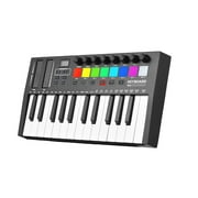 Vistreck 25 Key MIDI Keyboard Controller Professional Electronic Audio Intelligent Portable Arranging Pad Keyboard Piano Lightweight USB 5V/1A Type-C OLED Display Assignable Knobs Buttons