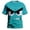 Blue, variant on Mens Short Sleeve Casual Shirts Playful Grinning Face Printed Graphic Tee Funny Tops Loose Crew Neck Shirt