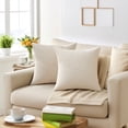 thumbnail image 2 of REGALWOVEN Corduroy Throw Pillow Covers Set of 2 Solid Stripe Decorative Cushion Cases for Sofa Couch Bedroom Home Decor Beige 18" x 18", 2 of 6