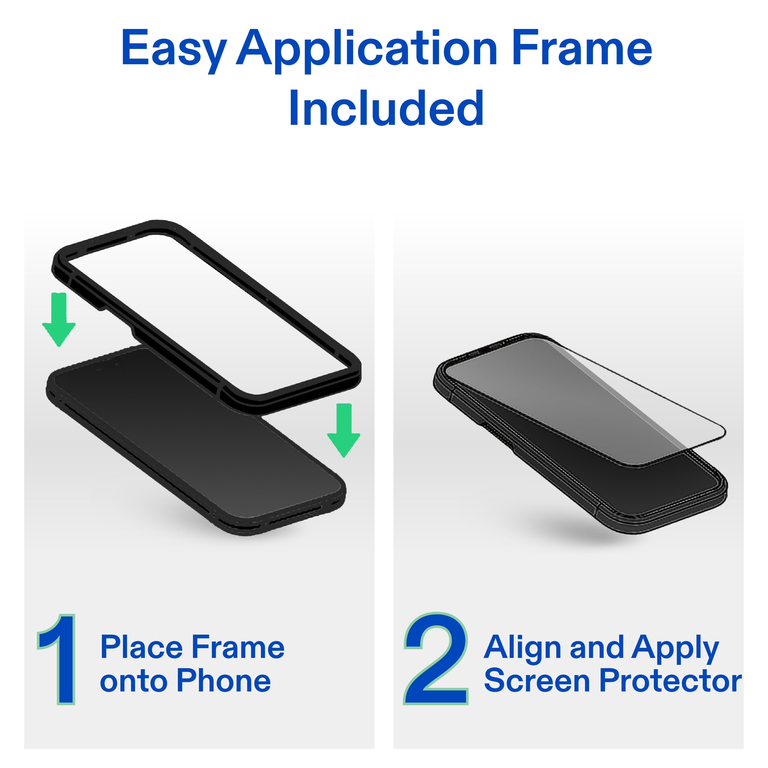 onn iPhone 18 Pro 2-Pack Privacy Glass Screen Protector with Camera Glass and Easy Installation Frame