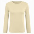 thumbnail image 5 of Towmus Slim Fitted Long Sleeve Shirts for Women Solid Color Crewneck Tees Casual Tight Basic Tops, 5 of 6