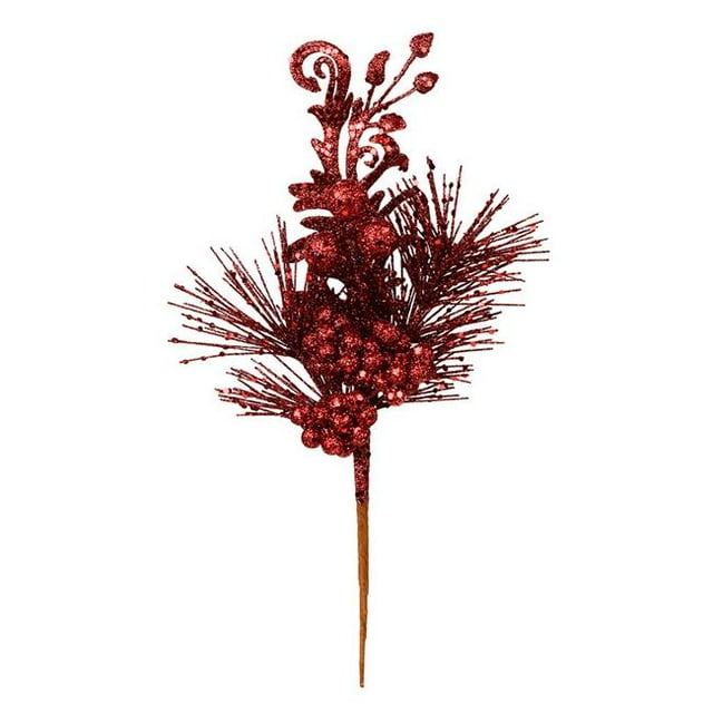 Vickerman L185565 10 Po. Bourgogne Berry Glitter Leaf Pick 12 par Sac