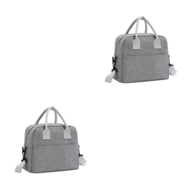 Transemion Fashionable Cooler Bags Stay Trendy While Keeping Food Cool And Fresh Polyester Portable With Should Strap gray 2Set