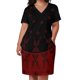 thumbnail image 3 of Vestido holgado con bolsillos Night Stars (granate/negro), vestido de mujer, ropa de mujer, vestido elegante coreano para mujer, traje de verano para mujer, 3 of 7