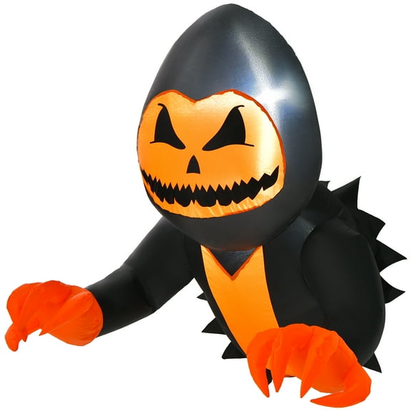 Patiojoy Inflatable Pumpkin Ghost Broke Out from Window Blow Up Decorations with Built-in LED Lights 3 Suction Cups