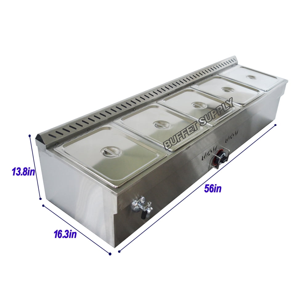 Techtongda Propane Gas Bain Marie Buffet Food Warmer Food Heating Steam