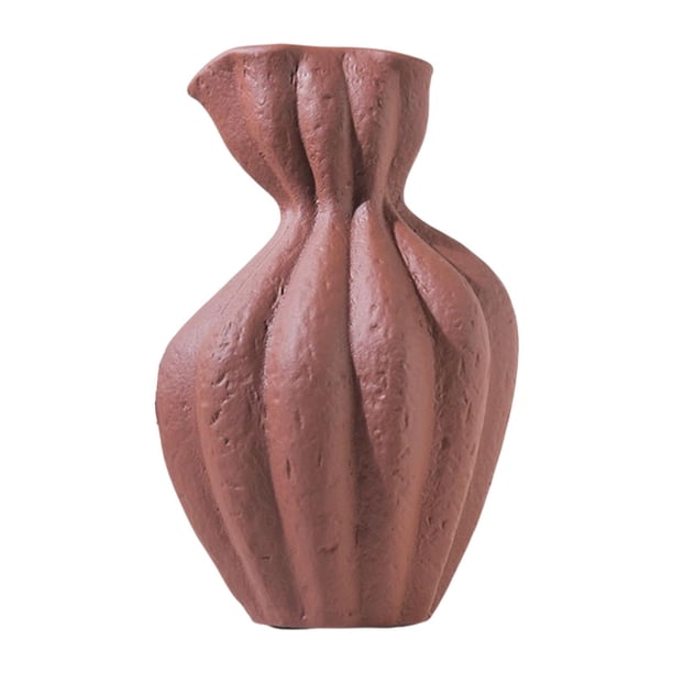 Jarrón de cerámica para flores, contenedor floral, moderno y estético, centro de mesa. Rojo