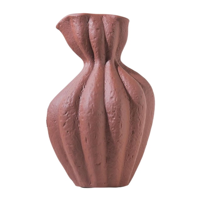 Vase de flores de cerámica Container floral Floral Desktop Ornament Jarrón decorativo para mesa de café Amplio Estante de hechos Regalo de Rojo