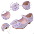 thumbnail image 6 of Quealent Girls Mary Jane Dress Shoes Rhinestones Bows Flower Girl Wedding Princess Low Heels Toddler Little Kids Pump Shoes Purple for Size 1.5, 6 of 7