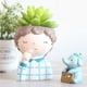 thumbnail image 5 of 2 Unids Resina Niña Niños Suculento Plantador Bonsai Olla Maceta Decoración Del Hogar Conjunto C, 5 of 6