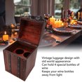 thumbnail image 4 of Wine Bottle Box, PU Leather Straps Wooden Wine Accessory Buckle Vintage  For Birthday, 4 of 8