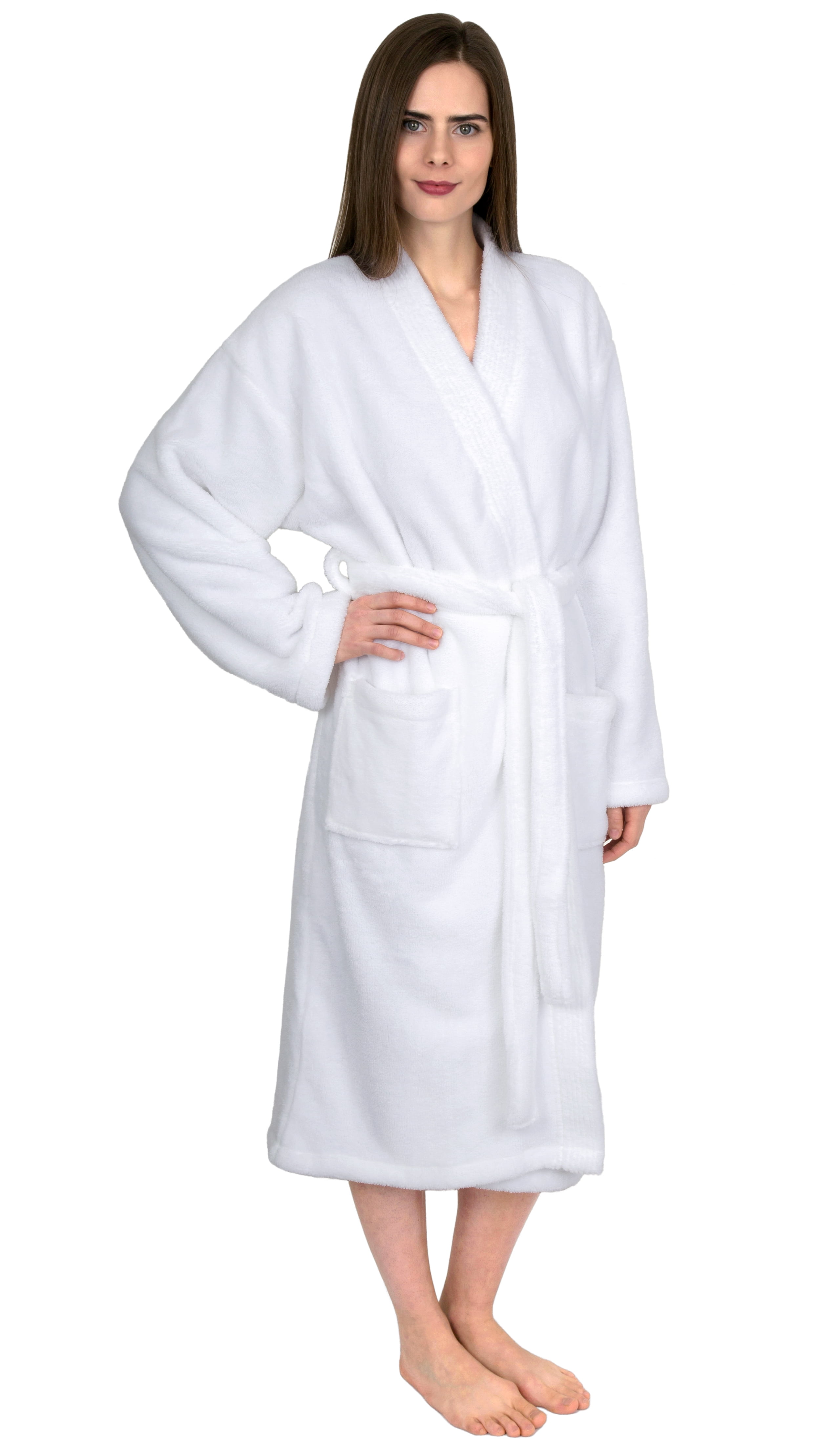 TowelSelections Women's Soft Plush Robe Fleece Kimono Spa Bathrobe