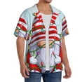 thumbnail image 4 of Honeii 's Funny Christmas Gnome for men's short-sleeved button-up collared shirt featuring a pocket, perfect for beach vacations, and travel adventures., 4 of 5