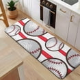 thumbnail image 5 of Red and White Striped Baseballs Pattern Kitchen Rug Mat,Kitchen Runner Rugs Non Skid Washable,Decorative Kitchen Floor Mats for Kitchen,Sink,Laundry,17"x47.2", 5 of 7