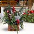 thumbnail image 4 of Honmine Artificial Mini Christmas Tree with Burlap Base, 11 Inches Tabletop Christmas Tree with Pine Cones and Red Berries, Christmas Tree with Poinsettia for Table Holiday Decoration, 4 of 6