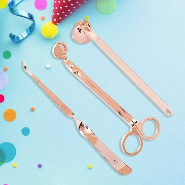 Candle Extinguisher Set Candle Snuffer Wick Trimmer Dipper Candle Accessory Set Extinguish Candles Wick Dipper Candle Accessory Set Rose Gold