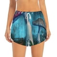 thumbnail image 3 of Uemuo Fantasy Mushrooms Pattern Women's Athletic Shorts High Waisted Running Shorts with Liner Pockets Gym Elastic Workout Shorts-Medium, 3 of 9