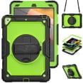 thumbnail image 1 of Case for iPad Air 3rd Generation 2019/iPad Pro 10.5 Inch 2017 with Screen Protector, 360 Degree Rotating Kickstand Hand Strap Heavy Duty Shockproof Cover with Shoulder Strap, Lime PC, 1 of 7