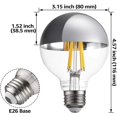 thumbnail image 3 of TORCHSTAR G25 Half Chrome Vanity Light Bulb, Dimmable LED Decorative Globe Light Bulbs, E26 Base, 7W(75W Eqv.), UL Listed, 3000K Warm White, Pack of 6, 3 of 7