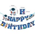 thumbnail image 4 of Decoración de fiesta de cumpleaños de galaxia, suministros para fiestas con temática espacial que incluyen pancartas, adornos para magdalenas, remolinos colgantes, decoraciones, 4 of 5