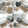 thumbnail image 5 of Black and Brown Leopard Print Bathroom Rug Set 3 Piece,Non-Slip Bath Mat Set with U-Shaped Contour and Runner Soft Absorbent Washable, 5 of 5