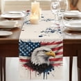thumbnail image 3 of Table Runners 90 Inches Long Dress Scarves, Independence Day Farmhouse Coffee/Dining/Kitchen Table Runner for Living Room, Patriotic Eagle U.S Flag Vintage 13x90 Inch, 3 of 9