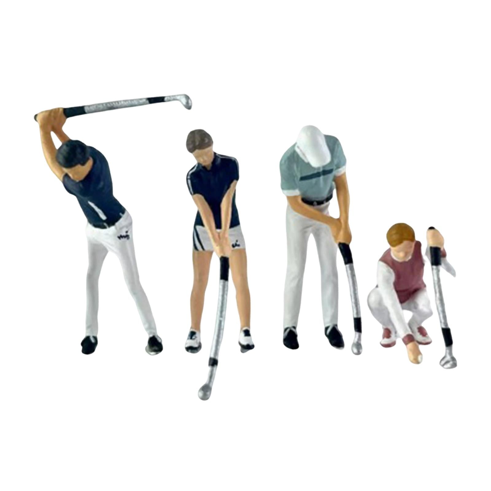 4 Pieces S Scale 1/64 Small Figure Tiny People Models Resin Material for Architectural Building Diorama