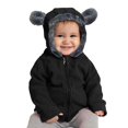 thumbnail image 5 of GiLiling Kids Hooded Overcoat with Cute Bear Ears, Zip Up Fall Winter Warm Sweatshirt Jacket for Toddler Baby Boys Girls Outwear (Black, 18-24 Months), 5 of 5