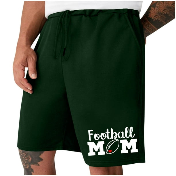 Puntoco Pantalones Cortos De Corte Clásico Para Hombre,Fútbol Mamá Hombres Con Cordones Elástico Casual Bolsillo Deportes Fitness Pantalones Cortos Para El Hogar Pantalones De Cinco Cuartos Verde L