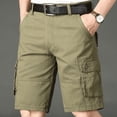thumbnail image 5 of Pantalones cortos cargo de color caqui para hombre, pantalones cortos tipo bermudas lisos para hombre, pantalones cortos holgados de diseñador para hombres grandes y altos, nuevos pantalones cortos de, 5 of 5