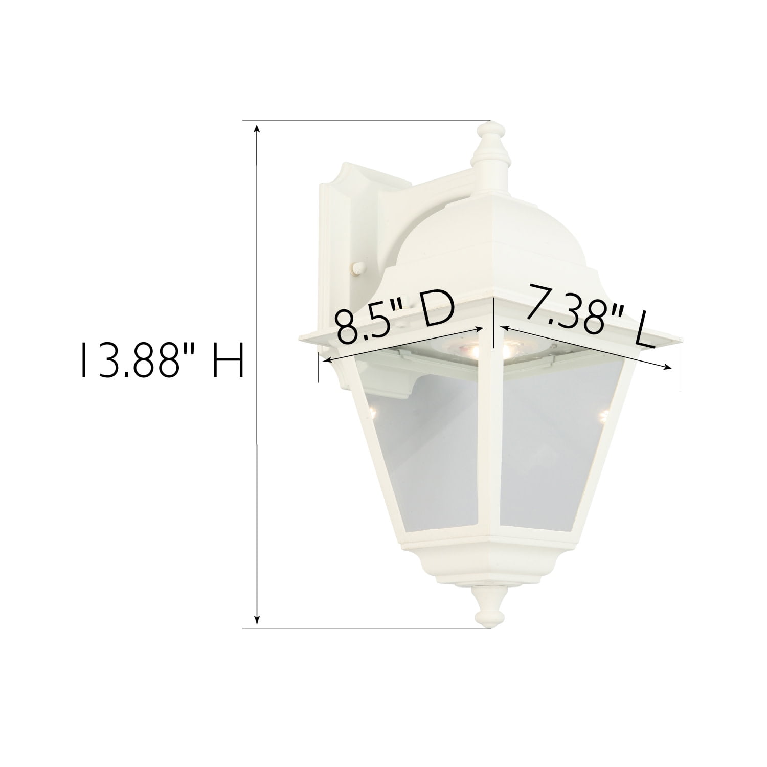 Design House Edwardo Colonial White Outdoor LED Wall Light with Clear Glass Panels