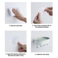thumbnail image 4 of Jabonera para pared de ducha, paquete de 2, ganchos de plástico para jabonera, sin perforaciones, 4 of 5