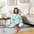 thumbnail image 4 of Wearable Blanket,LightBlue Cartoon Dinosaurs Cacti Pattern Hooded Wearable Flannel Blanket for Adults & Teens,Winter Poncho Shawl Wrap Cape Cozy Anti-Pill,50"x60", 4 of 5
