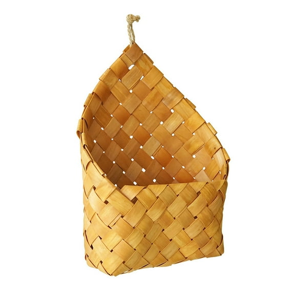 HOMEMAXS Chocolate Wall Hanging Basket for Storage Decorative Woven Flower Container Synthetic Material