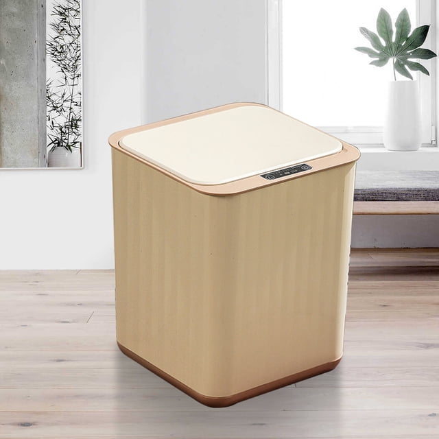 Bote De Basura Con Sensor Inteligente Bote de basura con sensor automático de 18 l, recargable por USB con luz LED (caqui A) Sywqhk Libre de BPA