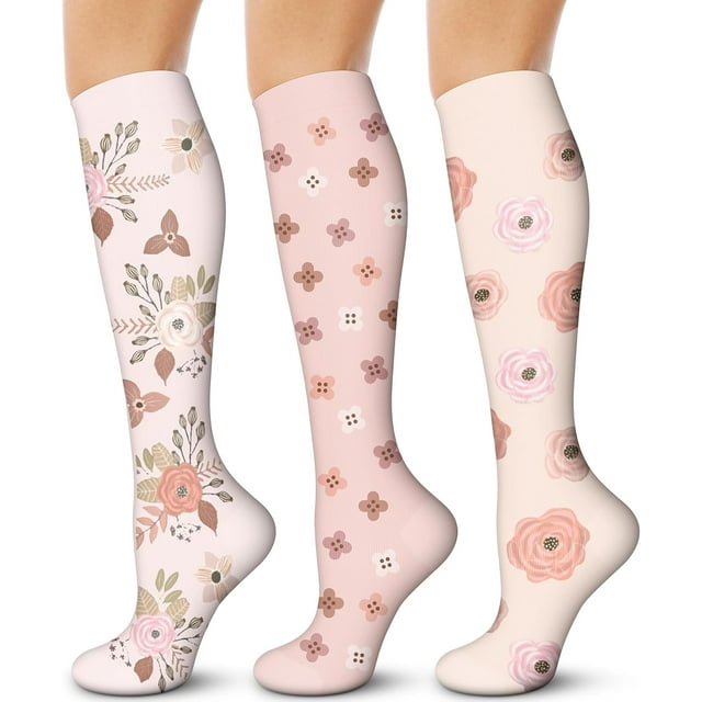 3/6 Paires de Bas de Compression pour Femmes et Hommes 15-20 mmHg - Meilleur Soutien pour Infirmières, Course, Randonnée, Récupération et Bas de Vol