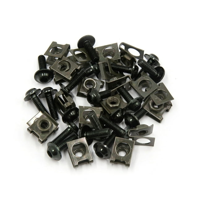 20Pcs M6 Moto Carenado Pernos Sujetadores Kits De Abrazaderas Tornillo Tuercas De Muelle
