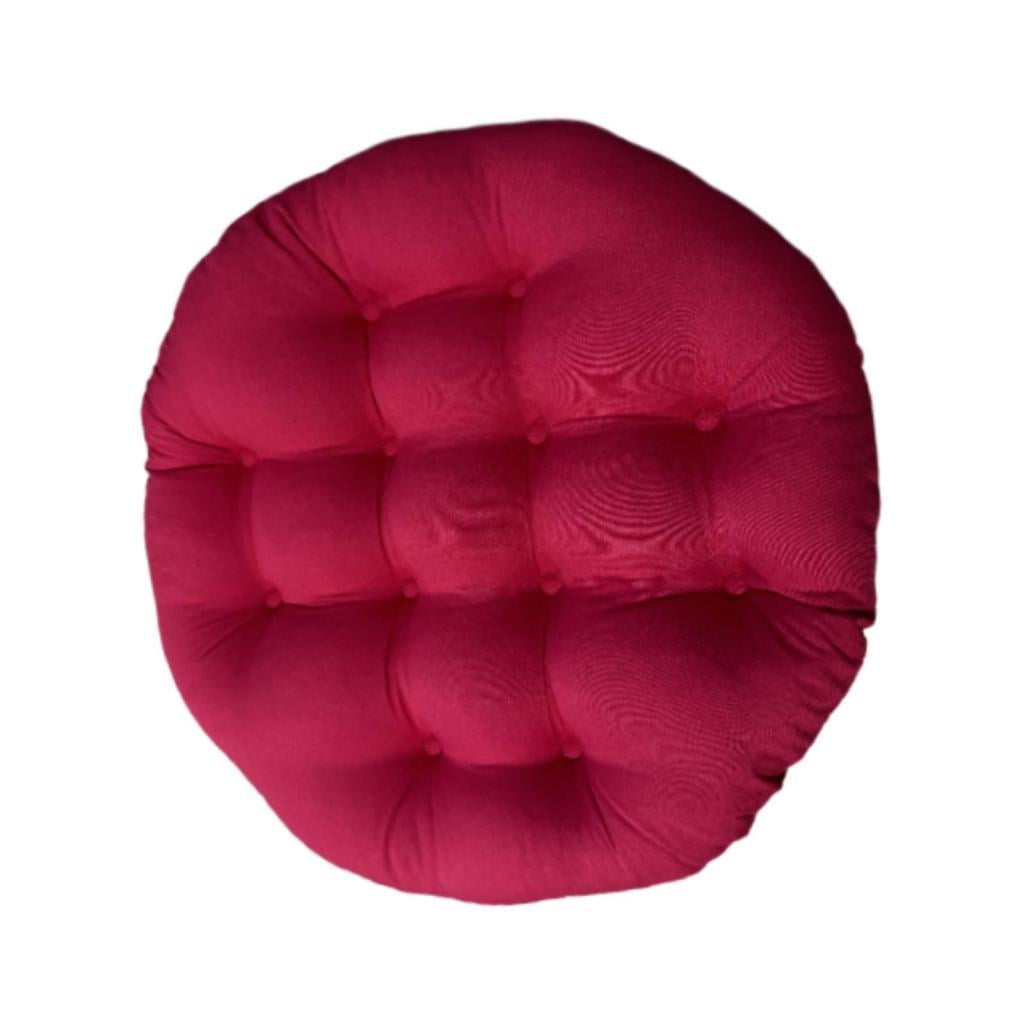 Aymzbd 24Inx24in Seat Cushion Pillow Chair Pads Washable Round Outdoor Seat Cushion for Dark Red