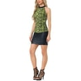 thumbnail image 2 of INSPIRAR CHIC Top de Mujer con Cuello Halter Sin Mangas Ajustado y Elástico para Fiesta Top Arrugado M Verde-Serpiente, 2 of 5