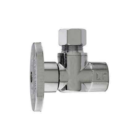 1/4 Turn Angle Supply Valve - Plumb Pak MP2047PCLF Angle Supply Stop Valve, 1/4 Turn, Chrome, 3/8-In. Female Iron Pipe x 3/8-In. O.D. Compression