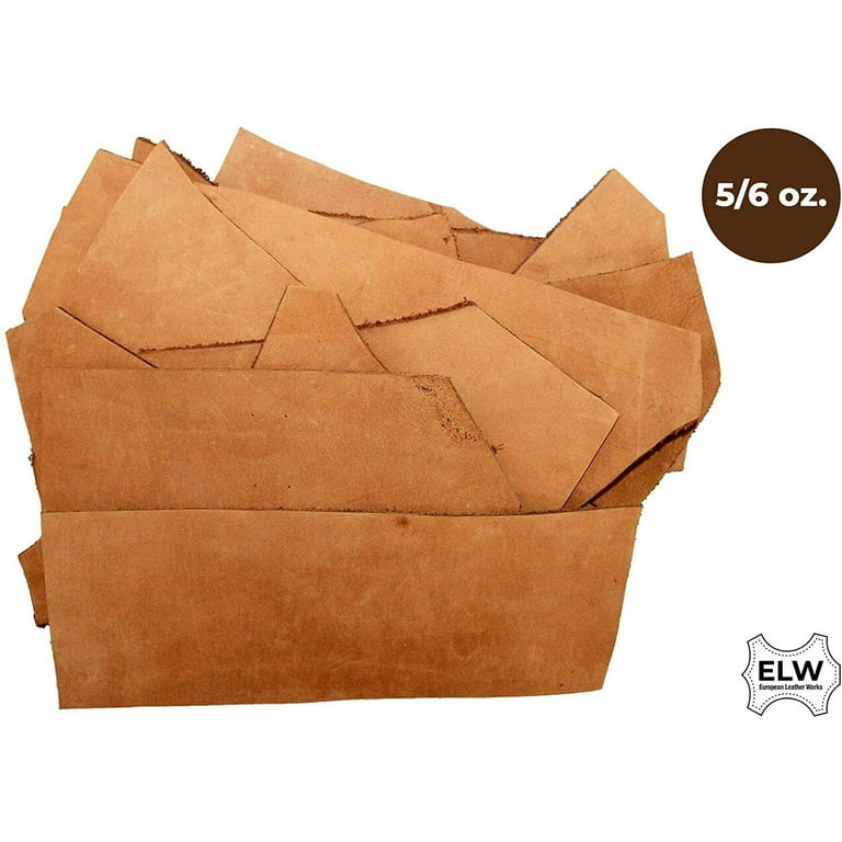 ELW Full Grain Leather Tobacco Brown Scraps 8 LBS 5/6 OZ 2-2.4mm Thickness  Weight Cowhide Perfect for Leather Crafts, Tooling Leather, Repair, Hobby,  Workshop 