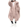 thumbnail image 4 of snowsong Womens Winter Coats,Faux Fur Coat,Women Winter Coat Fashion Plus Size Coat Luxury Long Jacket Coat Ladies Warm Hooded Upgrade Coat Outwear ,Trench Coat Women,Fleece Jacket Women,Pink,XL, 4 of 9