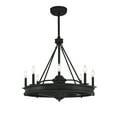thumbnail image 5 of Matte Black Eight Light Fan D'lier from the Lyon Collection, 5 of 6