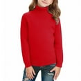thumbnail image 6 of AHTJRT Turtleneck Sweaters for Kids Girls Boys Stretchable Ribbed Knitted Pullover Cozy Cotton Soft Long Sleeve Basic Sweater Red 6-7 Years, 6 of 10