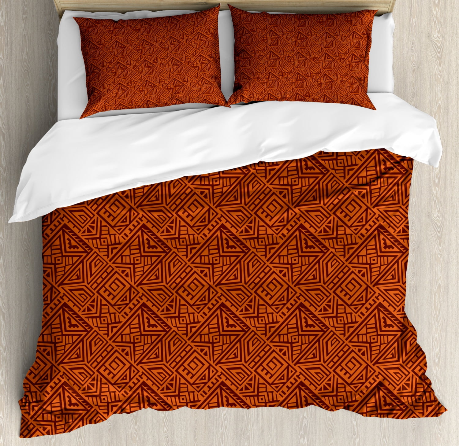 Aztec King Size Duvet Cover Set, Sacred Ethnic Exotic Tribal Culture